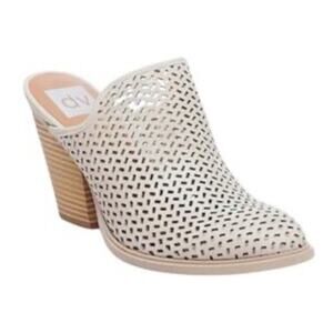 Dolce Vita Kenli Mule Stacked Heel Bootie Perforated leather slip on Size 8